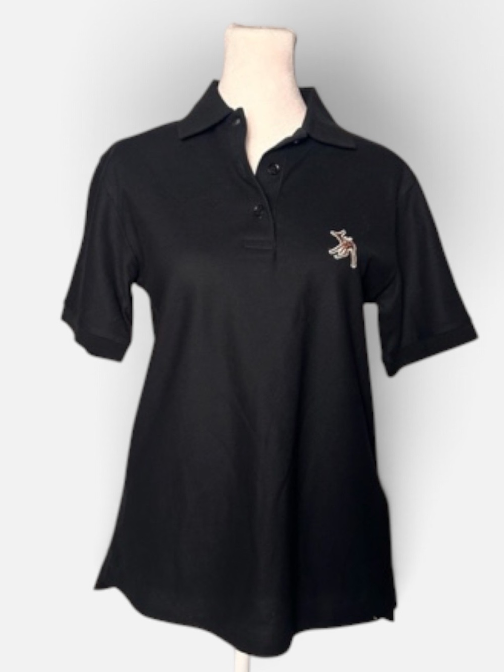 NWT Burberry Classic Black Polo Top with Embroidered Logo